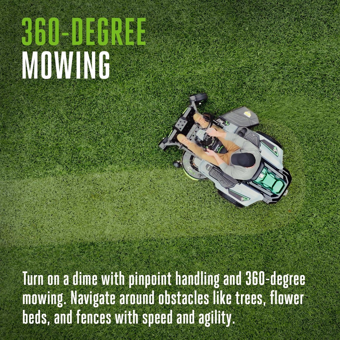 EGO POWER+ Z6 Zero Turn Riding Lawn Mower, 42" Deck, Includes (2) 56V 10.0Ah and (4) 56V 6.0Ah Batteries and 800W Charger - ZT4215S