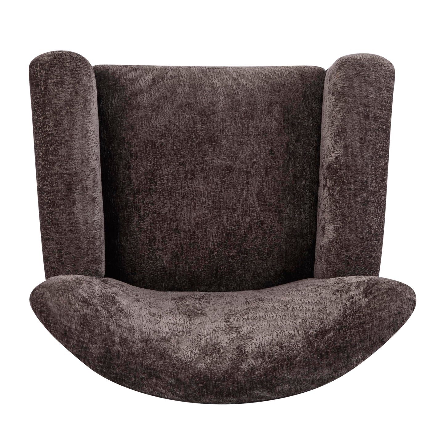 Christopher Knight Home Lindy Wingback Accent Chair, Upholstered Armchair with Rounded Wooden Legs, Curved Backrest Single Sofa, Soft Cushion Seating, Comfy Lounge Chair for Living Room, Dark Brown