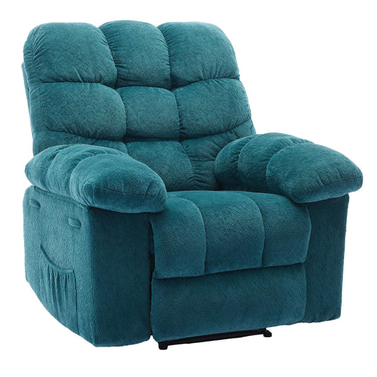21.2'' Manual Recliner Chair,Ergonomic Overstuffed Breathable Fabric Reclining Chair with Side Pockets,Q235 Steel Frame Lazy Boy Recliner Single Sofa for Living Room Bedroom