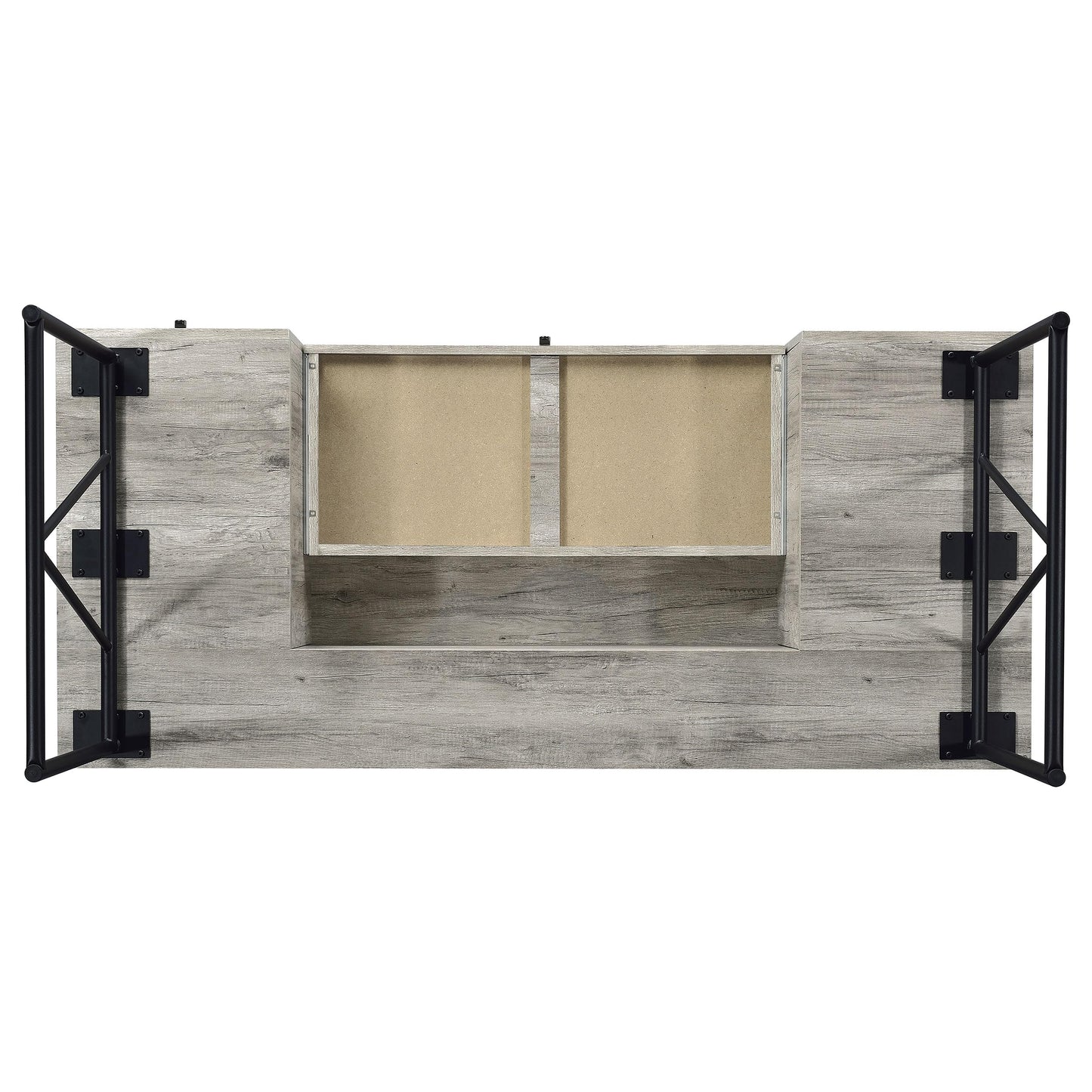 Coaster Home Furnishings Analiese Rustic 63-Inch 4-Drawer Home Office Computer Writing Desk Study Table with Storage Engineered Eco-Friendly Wood Look Laminate Sturdy Steel Grey Driftwood 801999