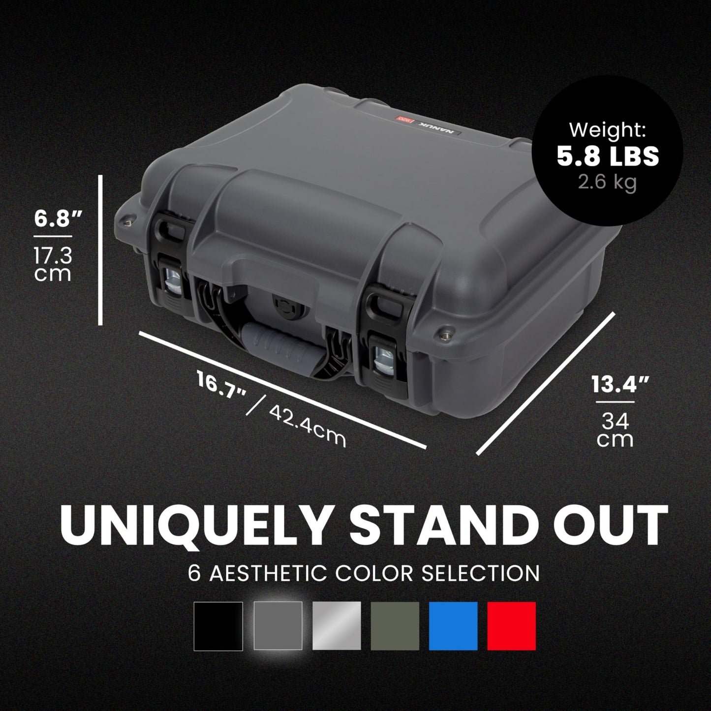 NANUK 920 Pro Photo Kit – Waterproof Travel Camera Hard Case with Padded Dividers & Lid Organizer, 16.7” x 13.4” x 6.8”, Dustproof & Impact-Resistant, Airline Carry-On Approved – Graphite