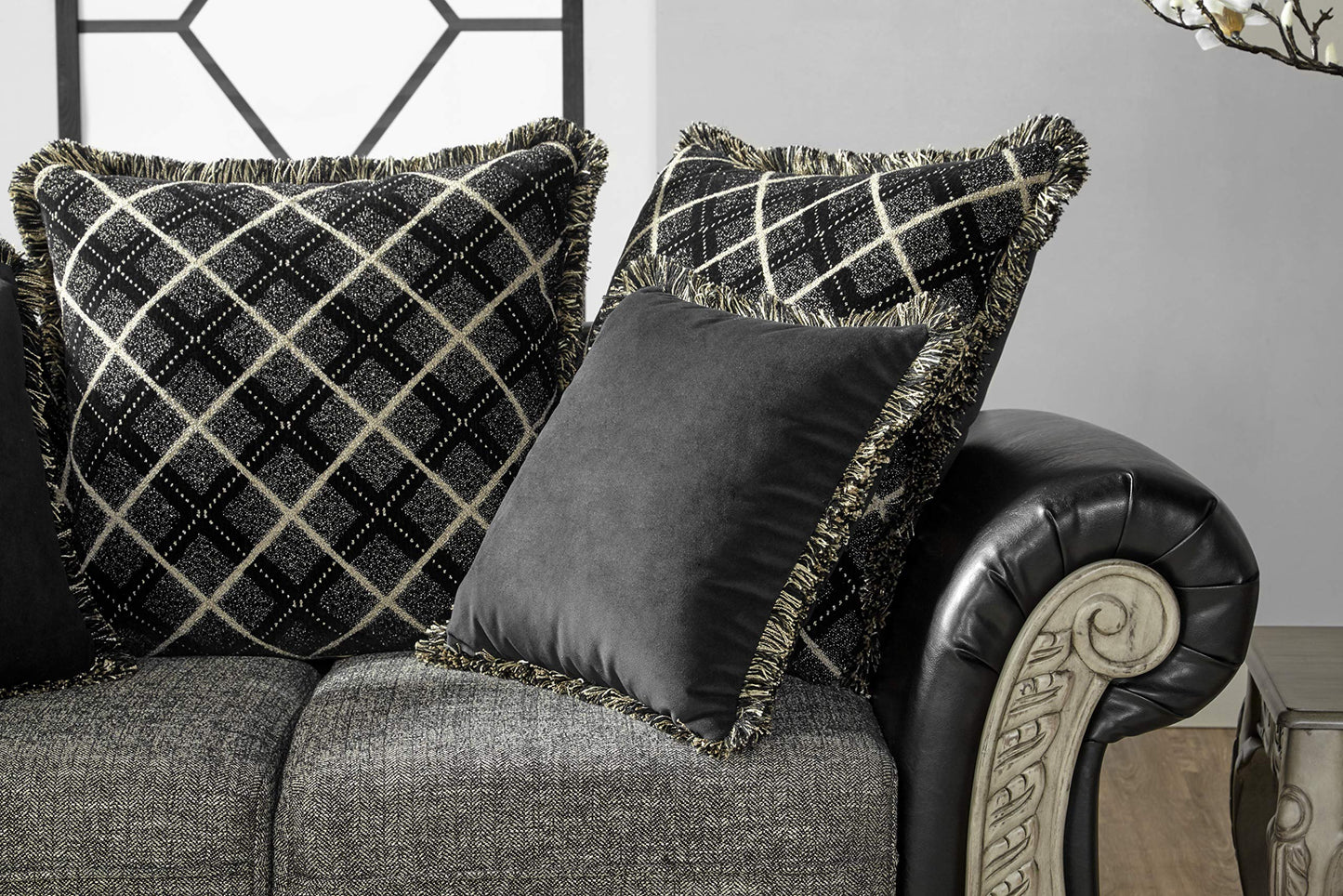 Roundhill Furniture San Marino Sofas, Ebony