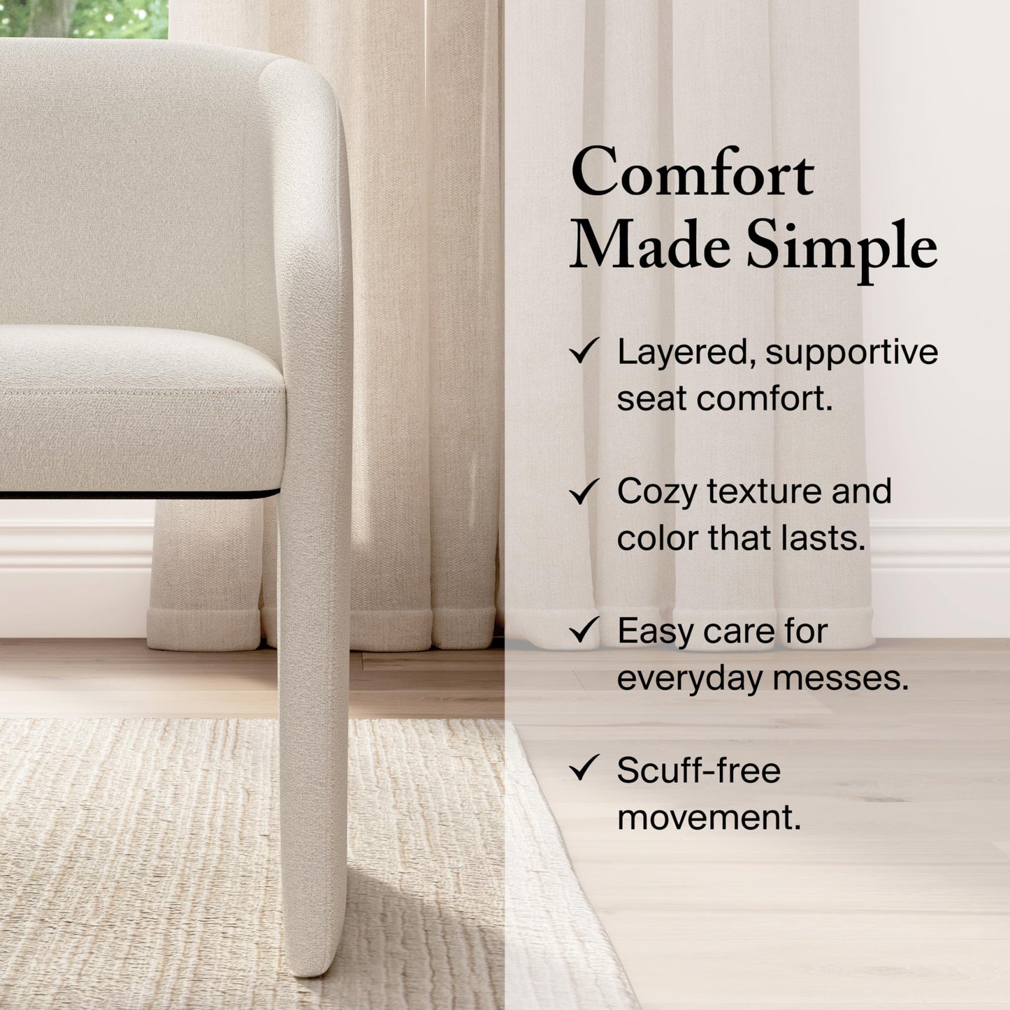 Bush Home Vera 54W Writing Desk with Upholstered Barrel Office Chair, Home Office Furniture, Vera Collection, Natural White Oak and Light Cream Fabric