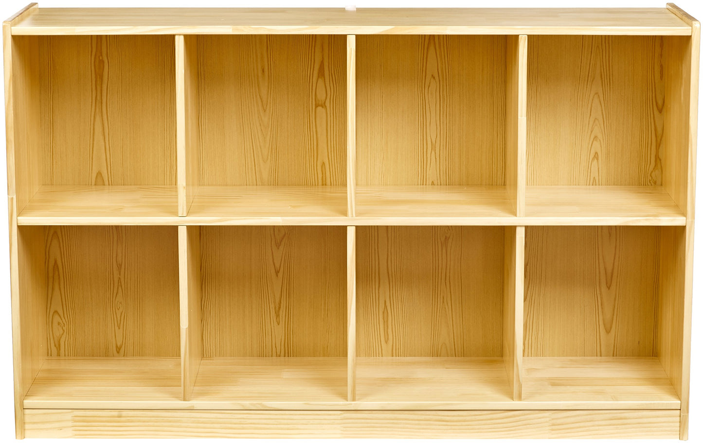 Amazon Basics Block Storage Cabinet, Backpack Organizer Shelf, 8 Compartment Cube Storage for Daycare, Pine Wood, 13" D x 48" W x 30" H