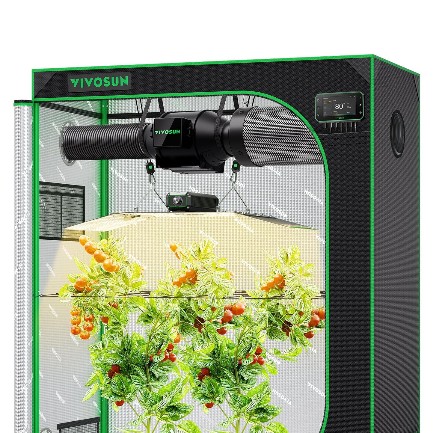 VIVOSUN Smart Grow Tent Kit 4 × 2ft, 24“x 48” 2-Plant WiFi-Integrated Automatic Grow System with 200W Full Spectrum LED Grow Light, Efficient Ventilation System with GrowHub E42A+ Controller