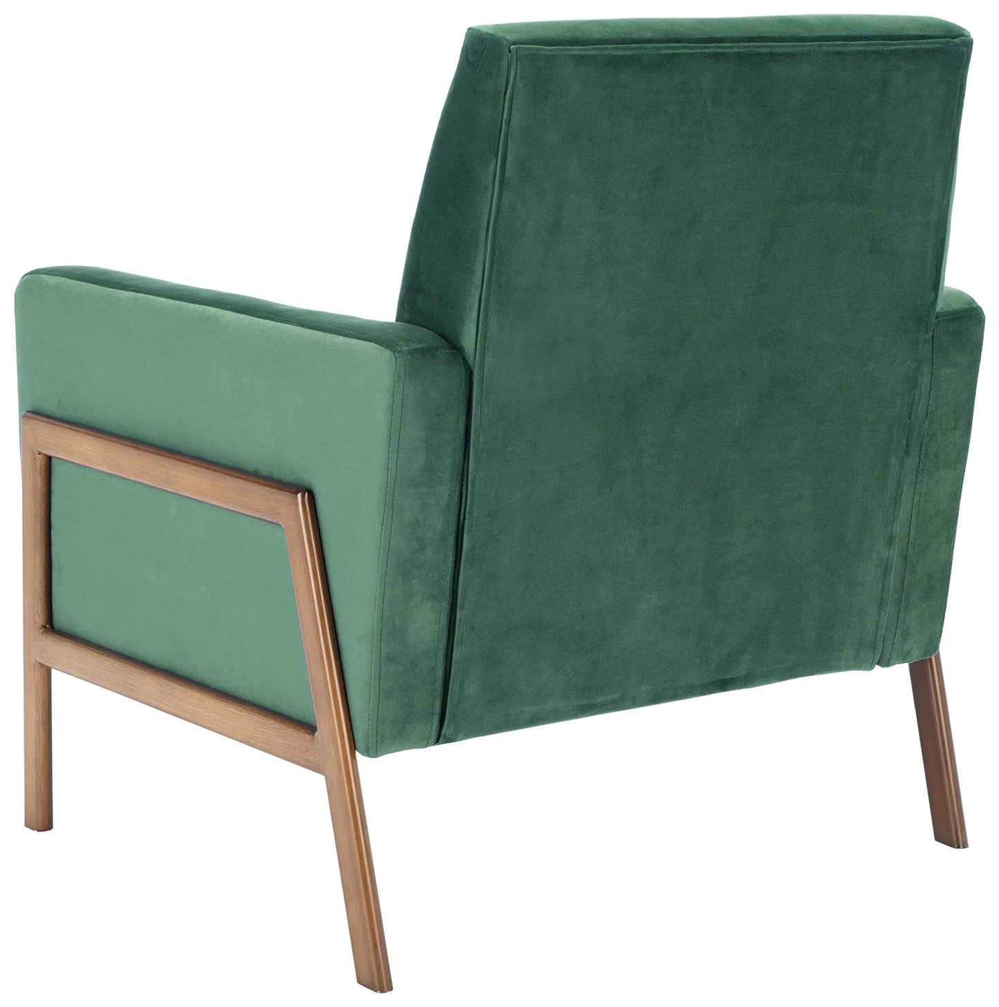 SAFAVIEH Home Collection Roald Velvet Sofa Accent Club Chair ACH6209B, Malachite Green/Antique Coffee