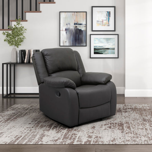 Lexicon Manual Recliner Sofa Chair, Home Theater Seating, Wall Hugger Manual Reclining Nursery Chair for Bedroom/Living Room/Office/Apartment, Dark Brown Faux Leather