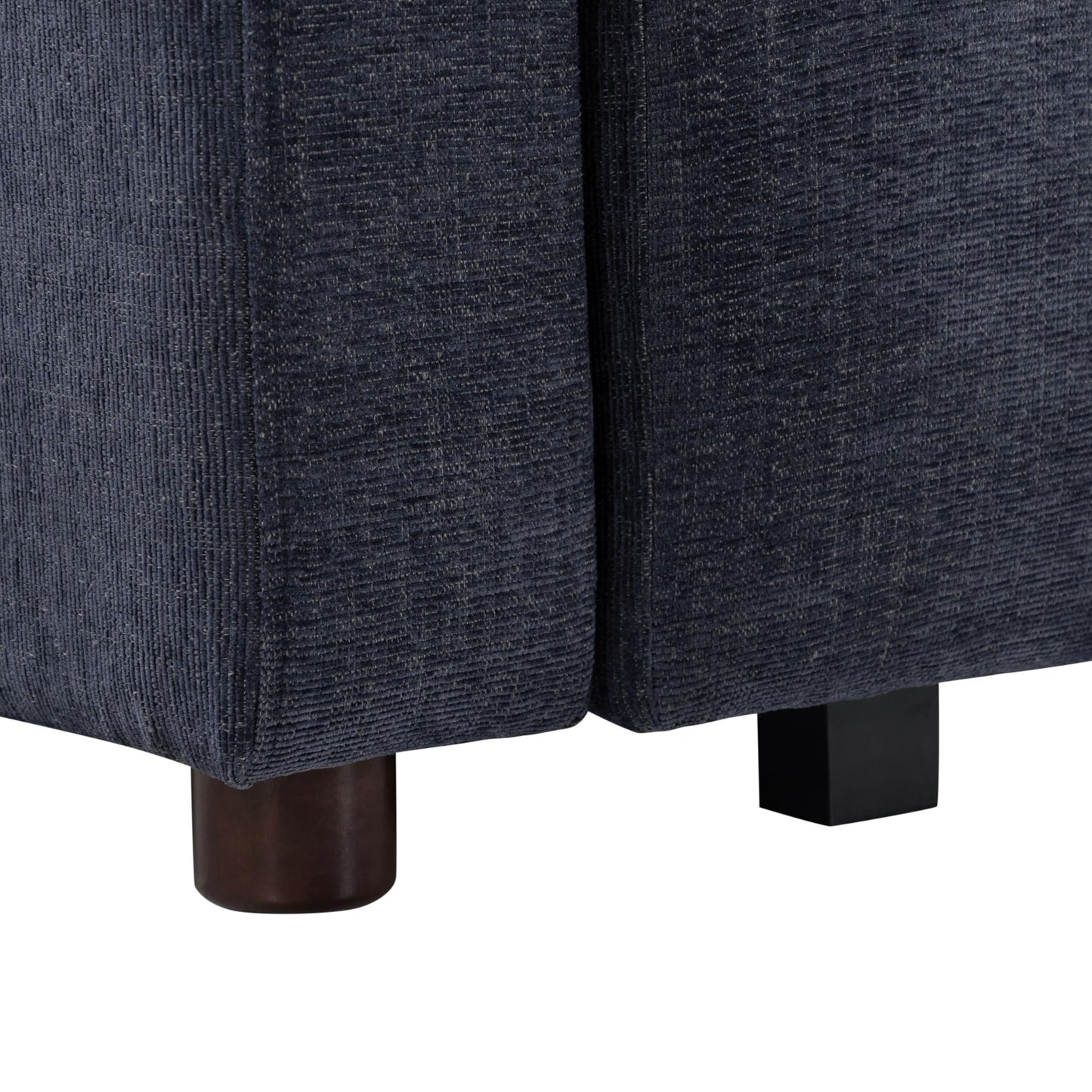 Serta Glendale 90.2" Queen Size Wall-Hugging Convertible Sofa, Dreamcoil Comfort, Chenille Fabric, Navy