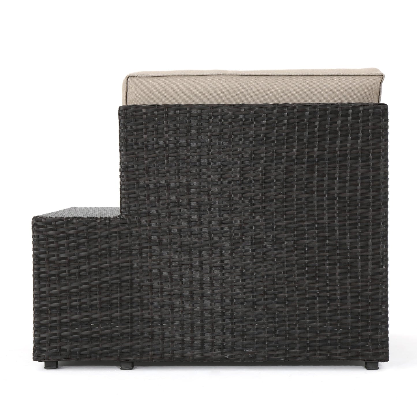 Christopher Knight Home Santa Cruz Outdoor Wicker Sectional Sofa Set with Water Resistant Cushions, 6-Pcs Set, Brown