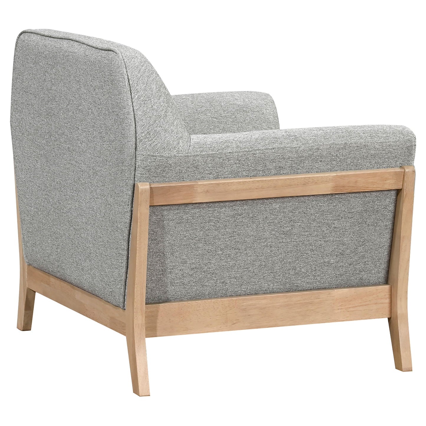 Coaster Home Furnishings - Vaughn - Fabric Upholstered Flared Arm Accent Chair with Tight Back, Blonde Legs, Foam Filling and Attached Seat Cushion - Living Room - Grey - 511073