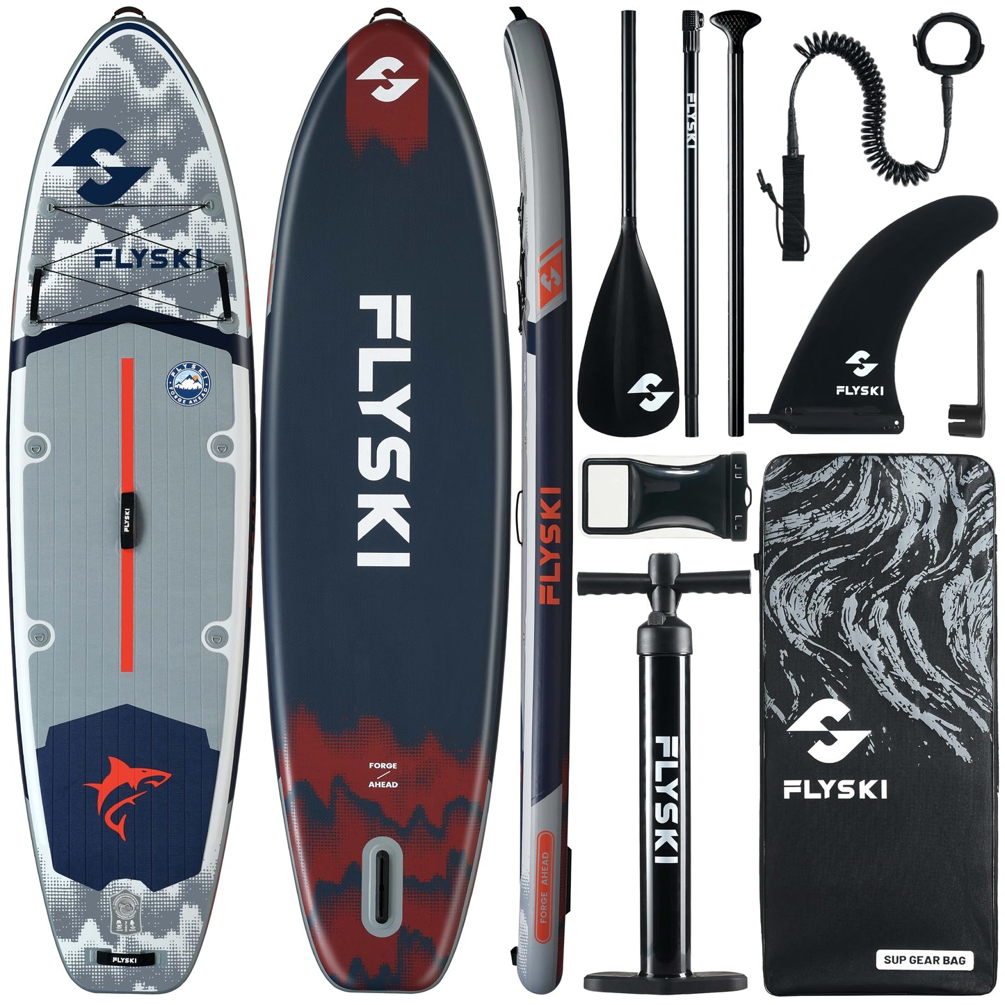 Flyski 11'x34 Ultra Wide Paddle Board, Inflatable Paddle Board&420lb Capacity for All Skill, Inflatable Paddle Board for Adults, Yoga/Family/Fishing Paddle Board, Anti-Slip Deck, US Fin, Pump,100L Bag