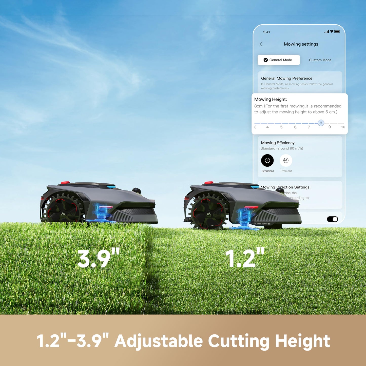 MOVA LiDAX Ultra 1000 Robot Lawn Mower Wire Free with Garage for 1/4 Acre, RTK-Free+360° 3D LiDAR+AI Vision Mapping, Zero-Edge Cutting, Cutting Height 1.2"-3.9", 45% Slope, 150 Managed Zones Dual Maps