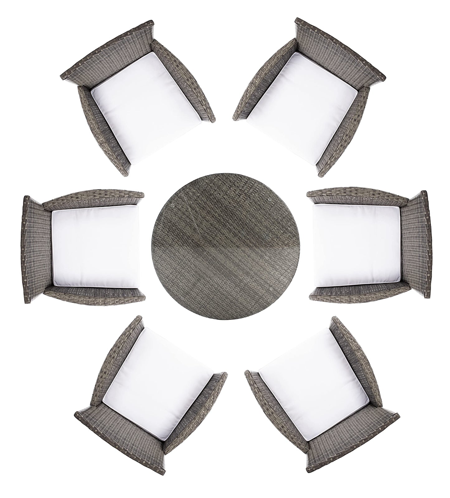 SAFAVIEH Outdoor Collection Challe Grey Brown/White Dining Set PAT7702C-3BX