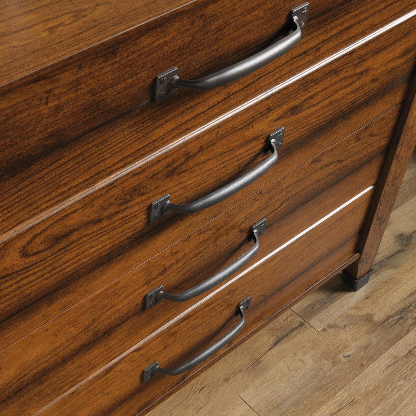 Sauder Carson Forge 2 Drawer Lateral File Cabinet, Rustic Vintage Style Filing Drawers, in Washington Cherry