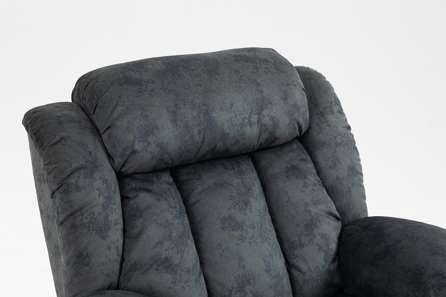 Ball & Cast Lift Recliner Chair with Sides Pockets,Lounge Relax Single Sofa W/Multi-Function Massage and Heat,Glider Reclining Chair W/USB Port &Cup Holders,for Living Room,Grayish Blue