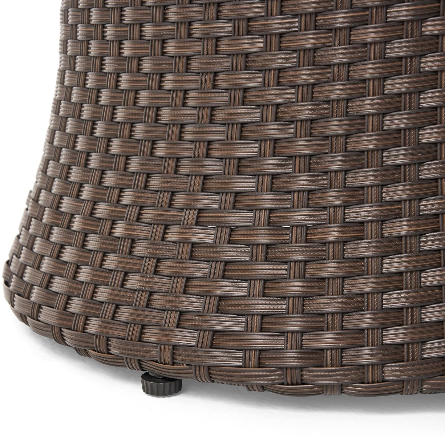 Merax Patio Furniture Set of 3, Outdoor PE Rattan Wicker Chairs with Cushion & Glass Coffee Table for Balcony Garden Front Porch, Patio Conversation Sets for 2, Sturdy Aluminum Frame, Brown+Beige