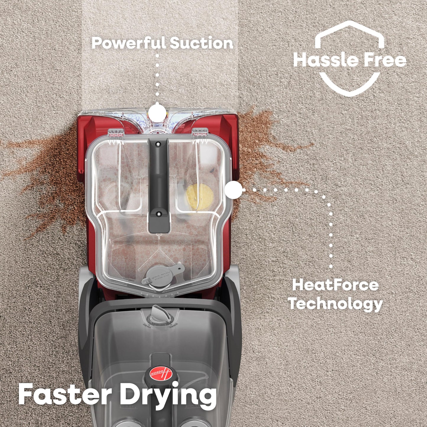 Hoover PowerScrub Deluxe Carpet Cleaner Machine, Deep Cleaning Carpet Shampooer Machine, SpinScrub Brushes, HeatForce Drying, Pet & Upholstery Tools, Pair with Hoover Carpet Cleaner Solution