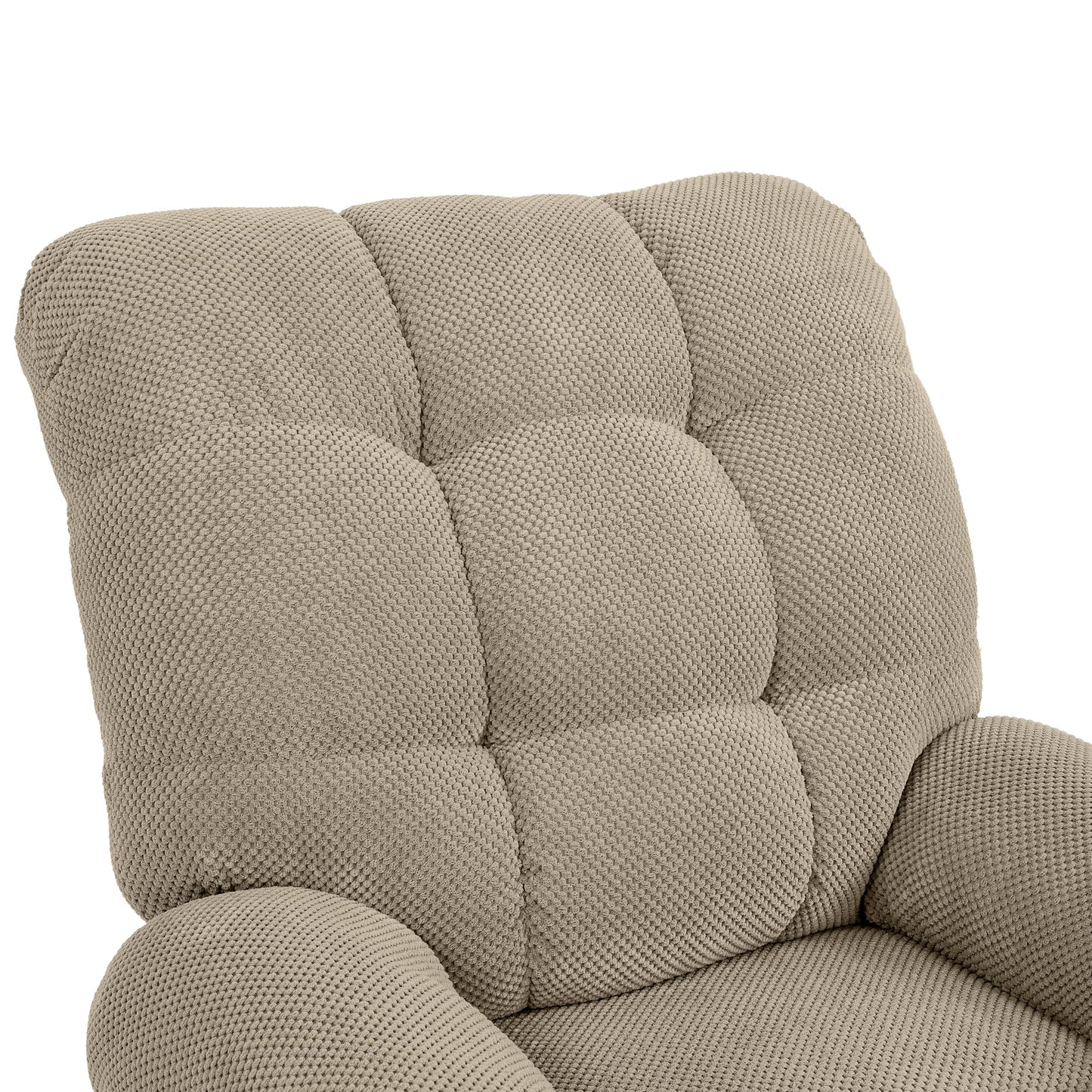 KEIKI Recliner Chair, Nursery Rocker Reclining Chair with Side Pocket, Upholstered Single Sofa for Living Room, Bedroom, Nursing, Reading, Camel