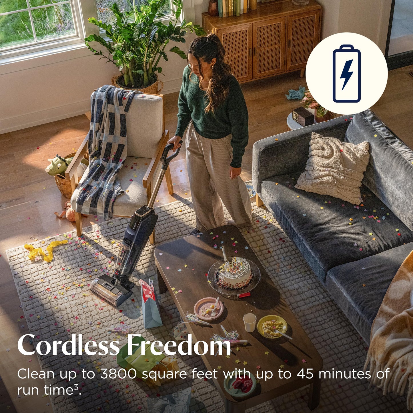 BISSELL CrossWave HydroScrub Plus Cordless Wet Dry Vacuum Mop, Floor Cleaner with Edge Cleaning & Headlights, 45-Minute Runtime, Multi-Surface, Hard Floor Sanitize, & Clean Out Formula Included, 4275E