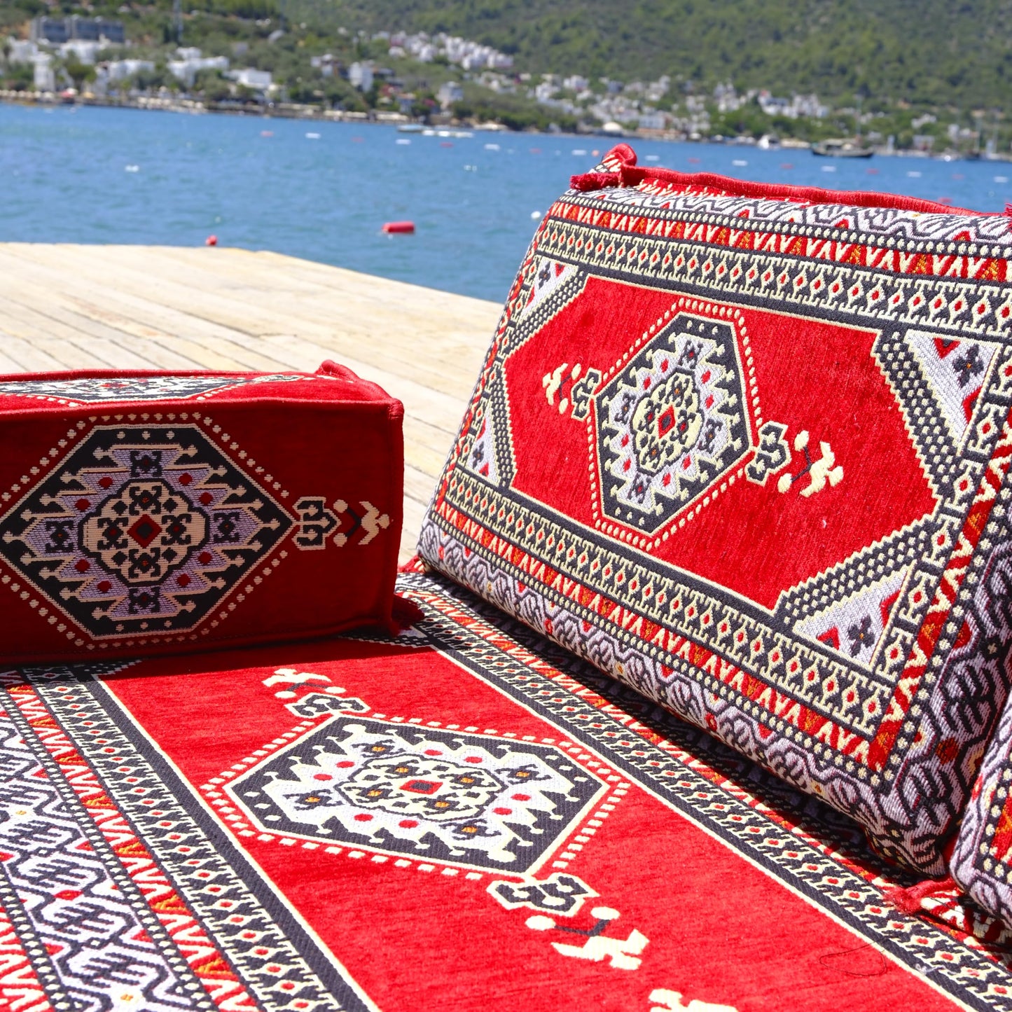mysticalanatolia Majlis Floor Sofa Loveseat – 75x27x4 in Convertible Guest Mattress Traditional Arabic Seating Bohemian Style Living Room Furniture Futon Sets