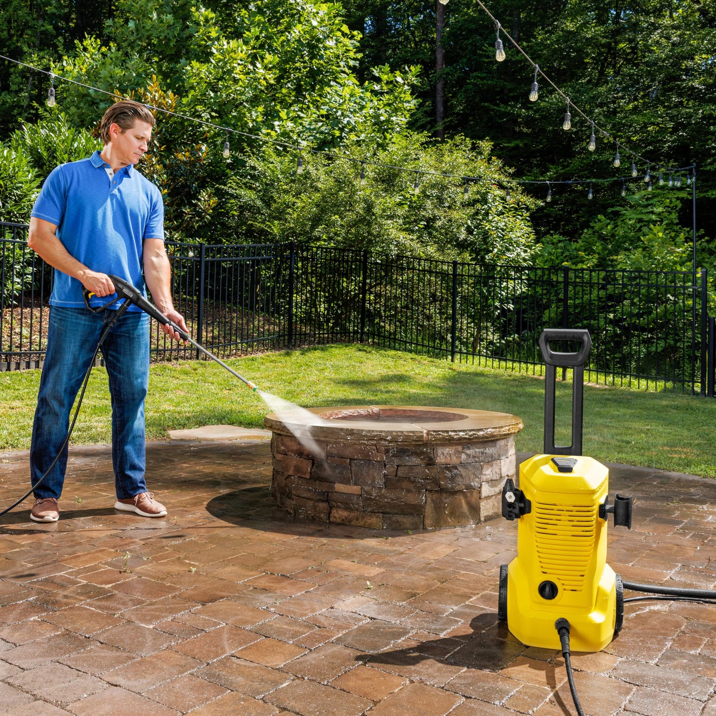 Kärcher K 4 Foam Cannon 1900 PSI Electric Pressure Washer with Turbo Nozzle and Large Wheels for All-Terrain Home Maintenance and Foam Cannon for Vehicle Cleaning