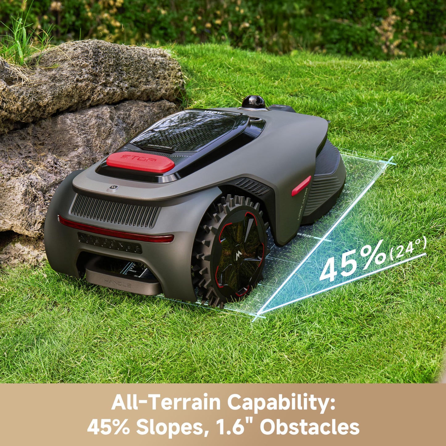 MOVA LiDAX Ultra 1000 Robot Lawn Mower Wire Free for 1/4 Acre, RTK-Free+360° 3D LiDAR+AI Vision Auto Mapping, Zero-Edge Cutting, Cutting Height 1.2"-3.9", 45% Slope, Up to 150 Managed Zones Dual Maps