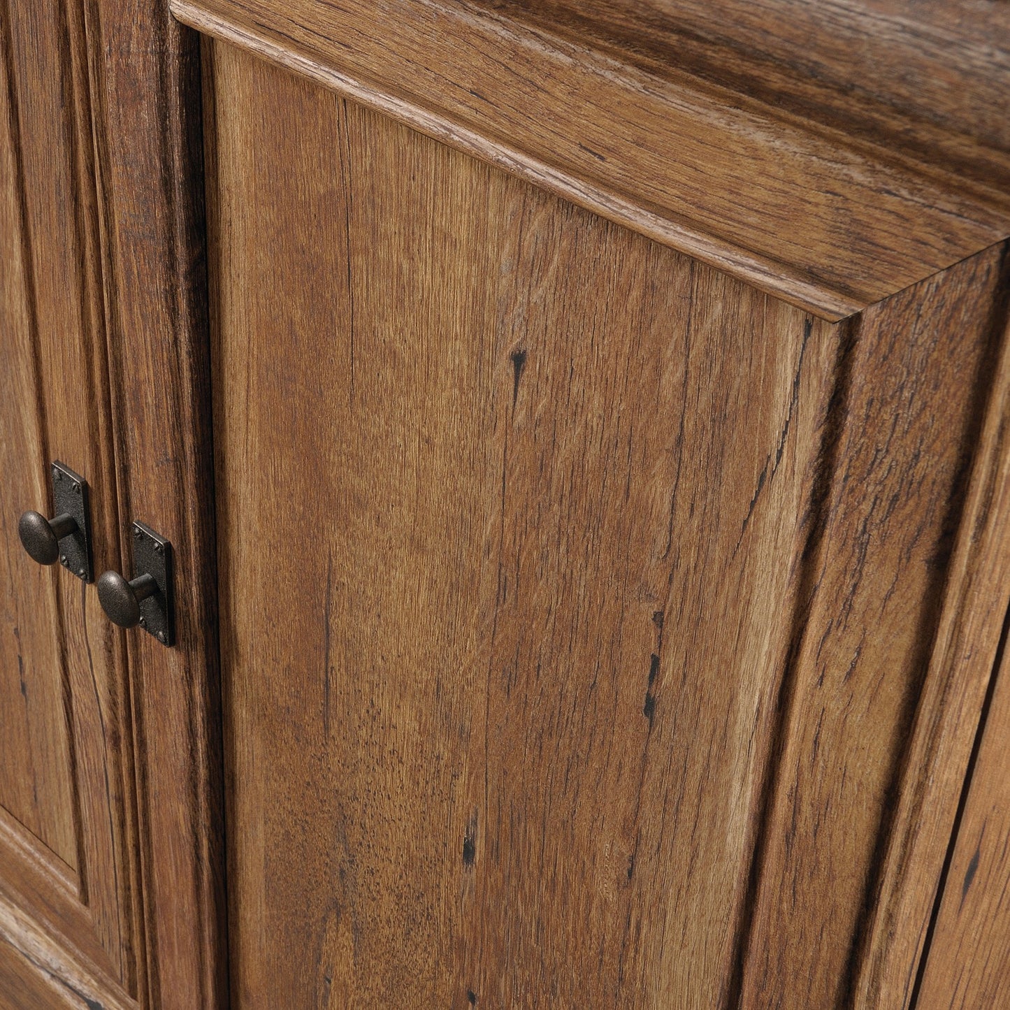 Sauder Palladia Bookcase with Doors, Multiroom Storage, Library Bookcase, Vintage Oak Finish