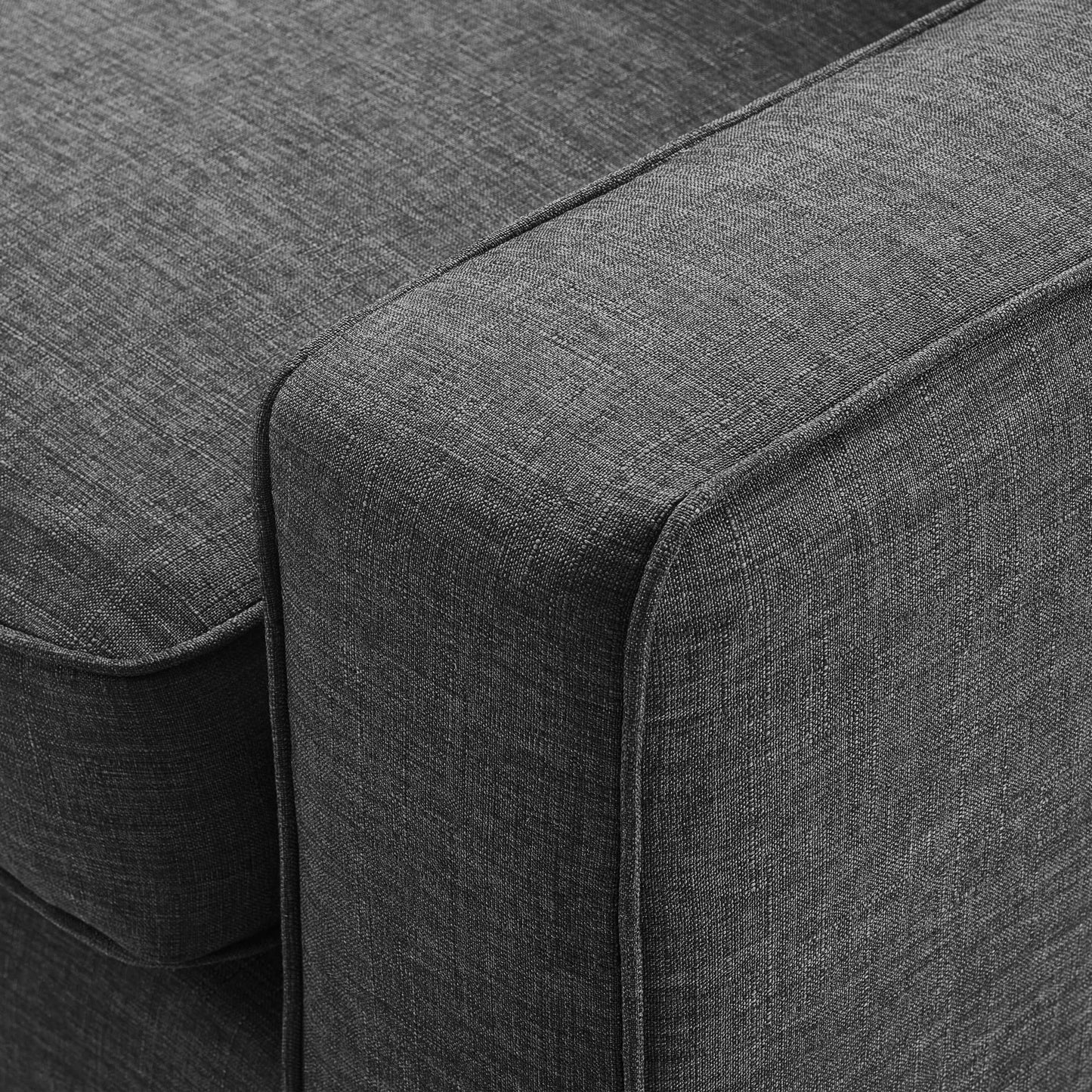 Serta Harmon Reversible Sectional Sofa, Modern L-Shaped Couch for Small Spaces, Soft Fabric Upholstery, Square Arm, Pillow Back Cushions, Dark Gray
