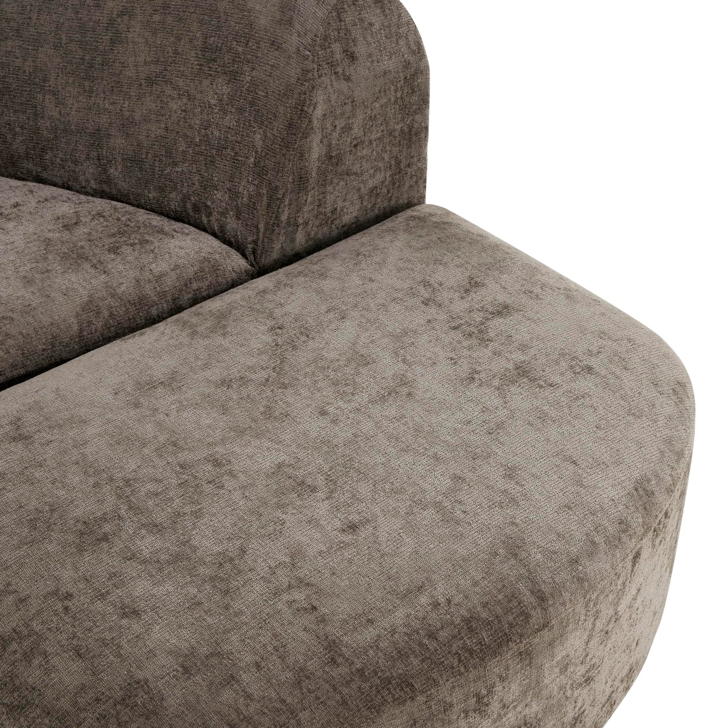 Christopher Knight Home Midel 111" Modular L-Shape Sofa Couch with Chaise Lounge, Modern Boneless Sofa for Living Room, Fabric Upholstered Cloud Couch with Deep Seat, Dark Brown