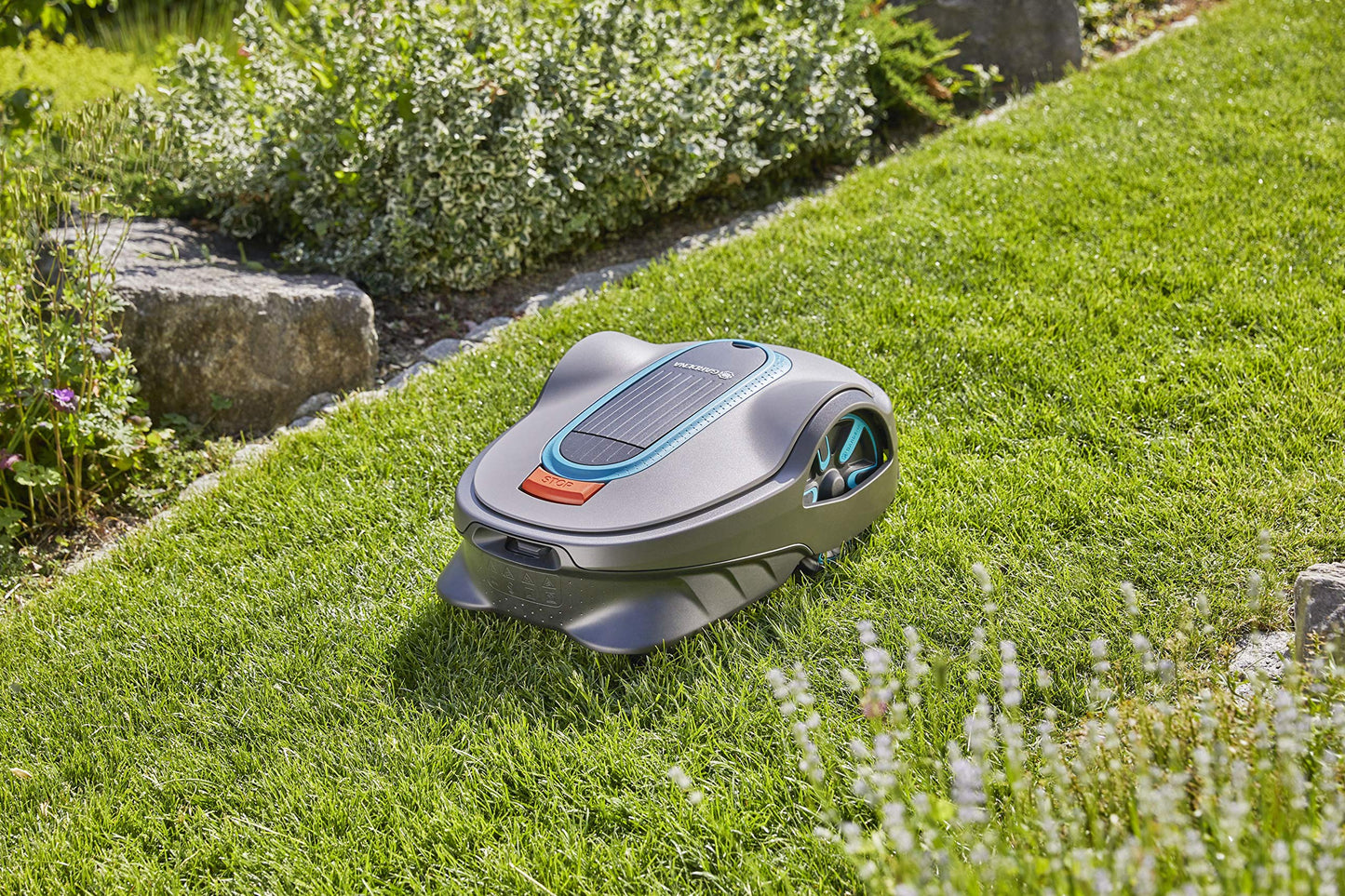 GARDENA 15102-20 SILENO Life - Automatic Robotic Lawn Mower, with Bluetooth app and Boundary Wire, The quietest in its Class, for lawns up to 10800 Sq Ft, Made in Europe, Grey