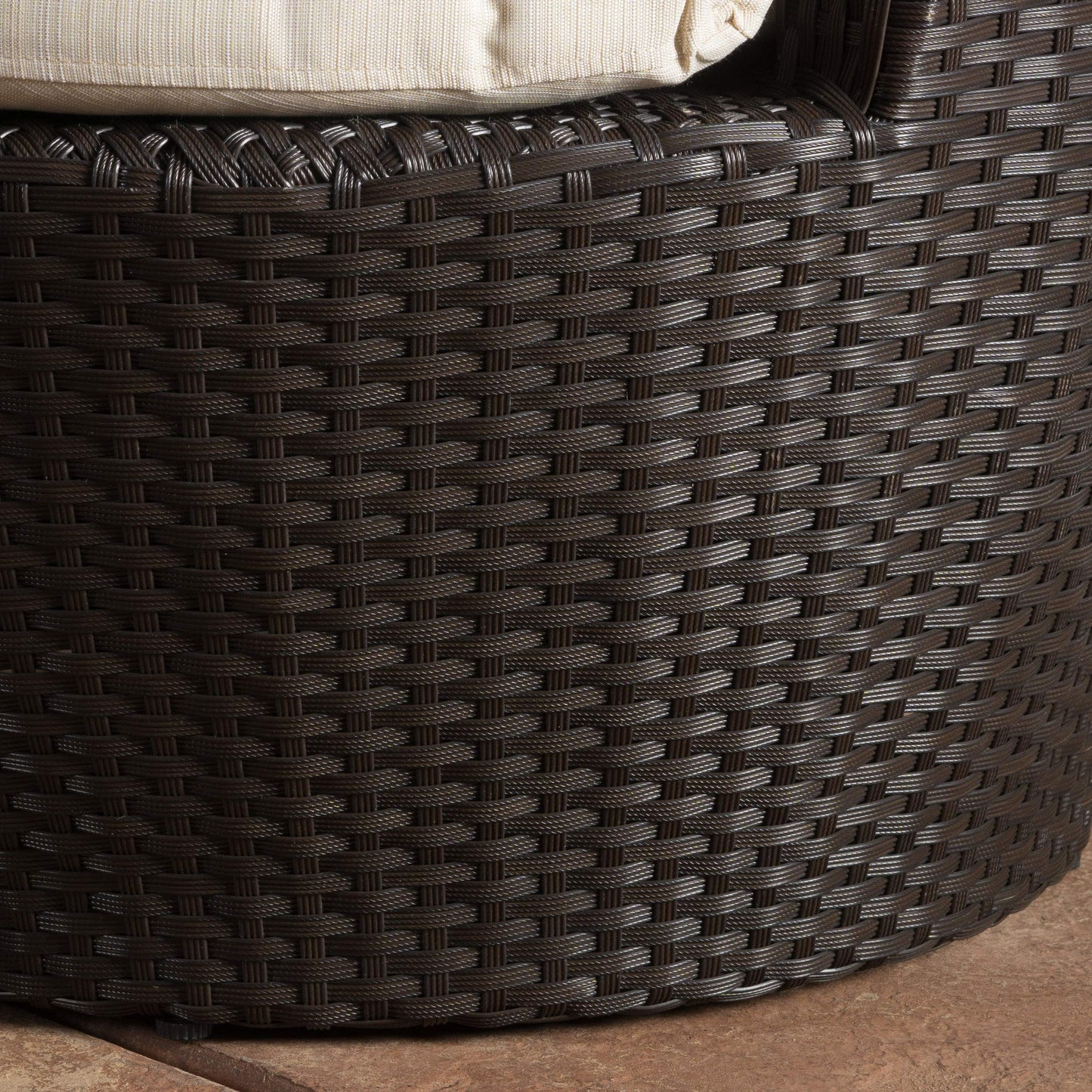 Christopher Knight Home Kono PE Wicker Chat Set, 3-Pcs Set, Brown