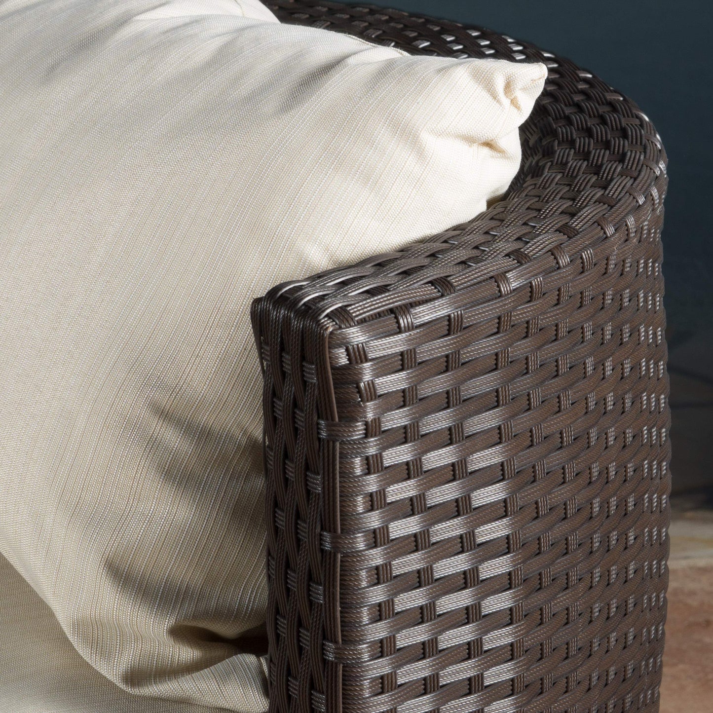 Christopher Knight Home Kono PE Wicker Chat Set, 3-Pcs Set, Brown