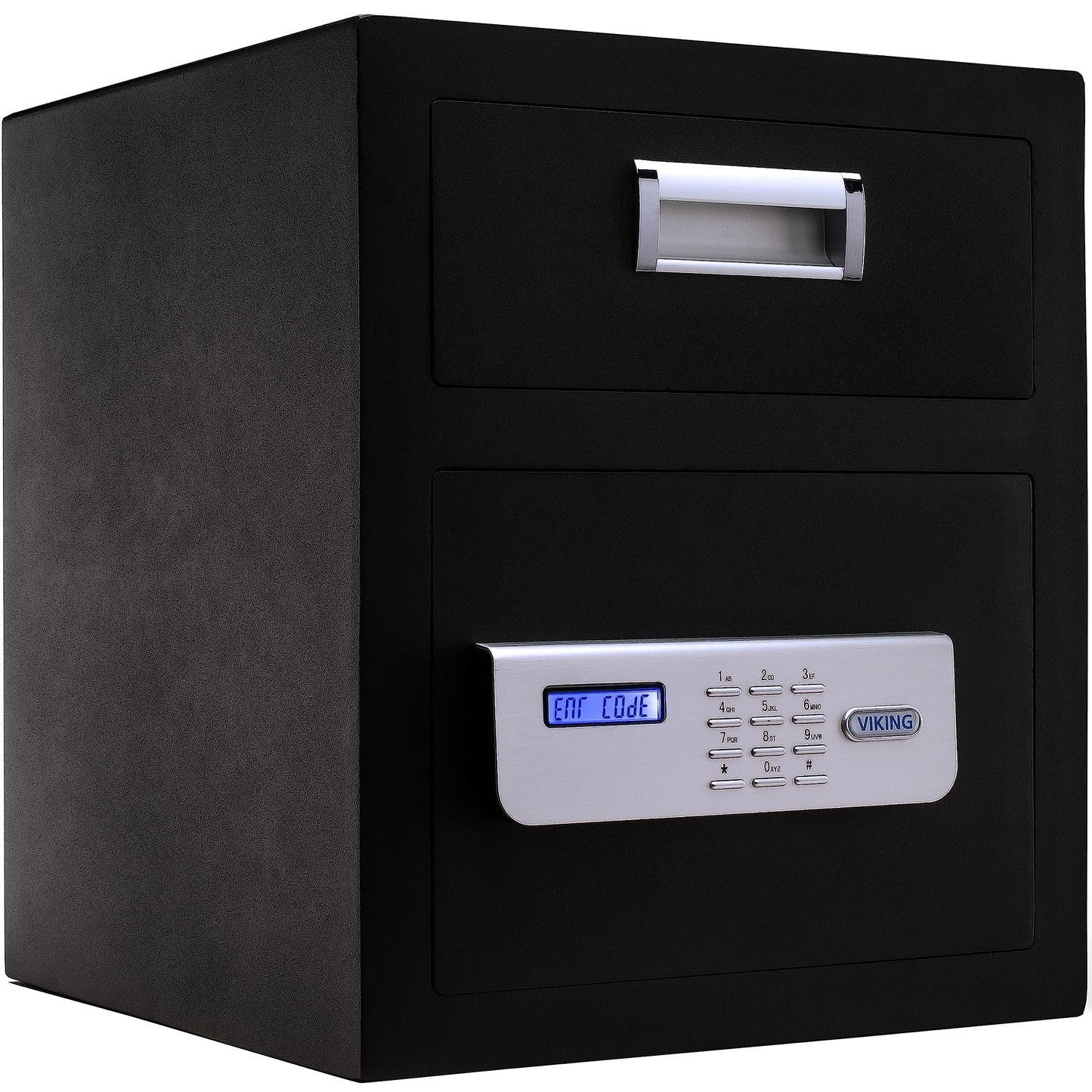 Viking Security Safe VS-40DS Heavy Duty Depository Safe with Drop Slot – Digital Keypad Money Safe for Cash, Business, Home, Office, Retail – Anti-Fish Design, LCD Display, Motorized Lock, Backup Key