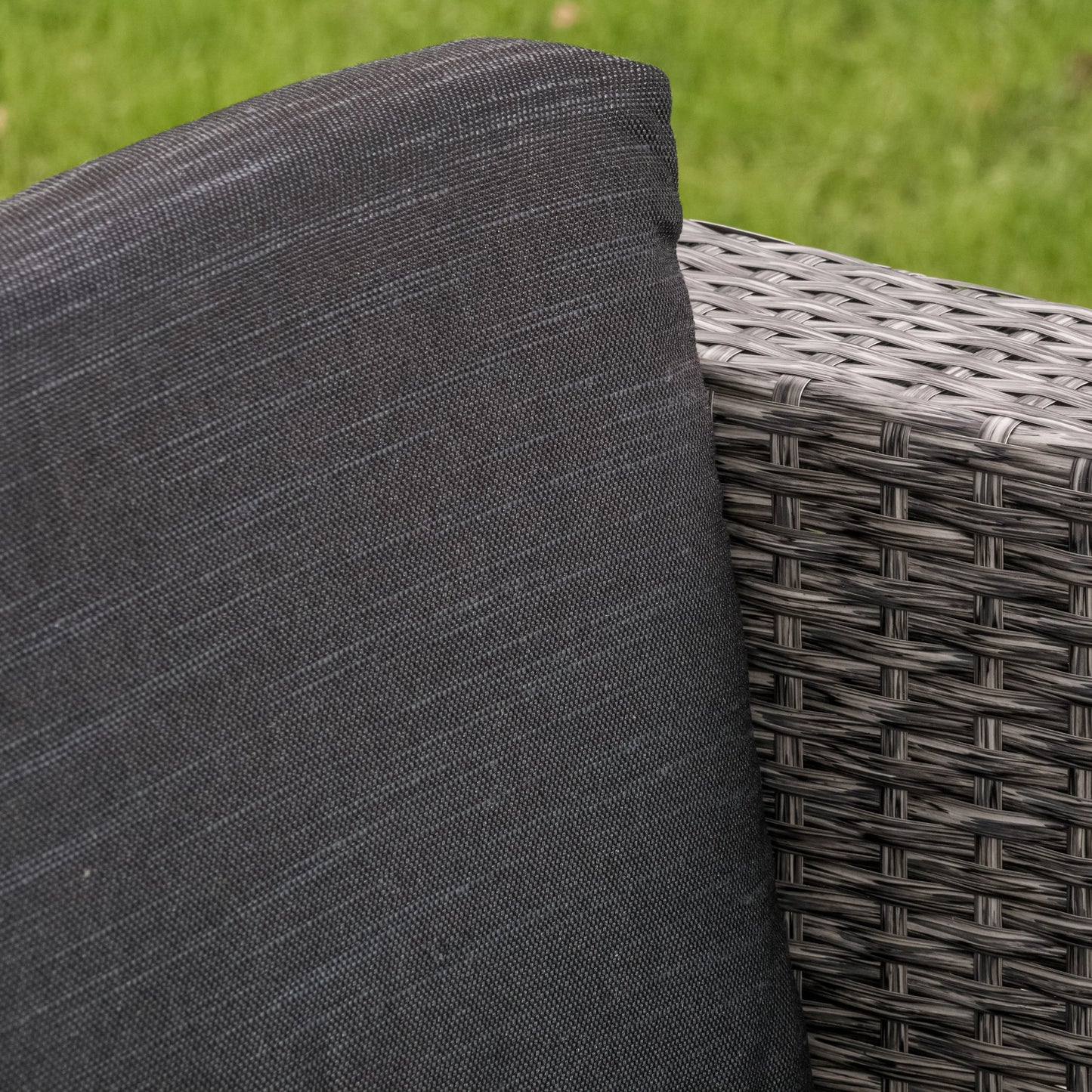 Christopher Knight Home Puerta Wicker Chat Set with Water Resistant Cushions and Set Cover, 4-Pcs Set, Beige / Mixed Black / Dark Grey
