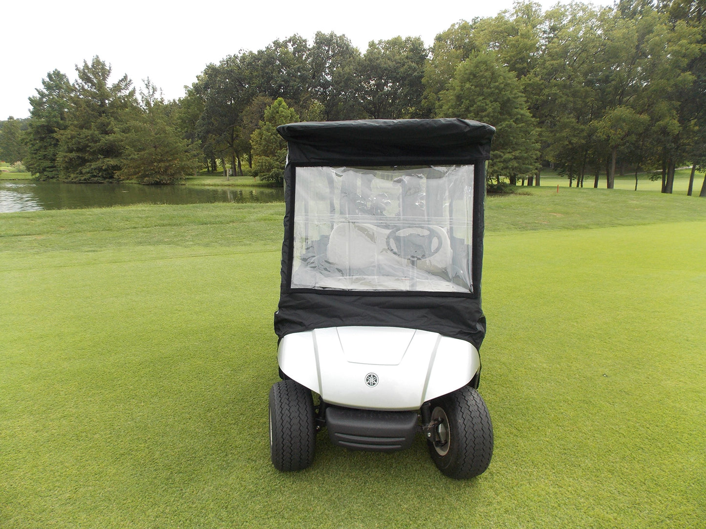 Premium Golf Cart Cover - Portable & Drivable 4- Sided Heavy Duty Marine Grade Fabric Yamaha Drive and Drive 2 Golf Cart Cover Black