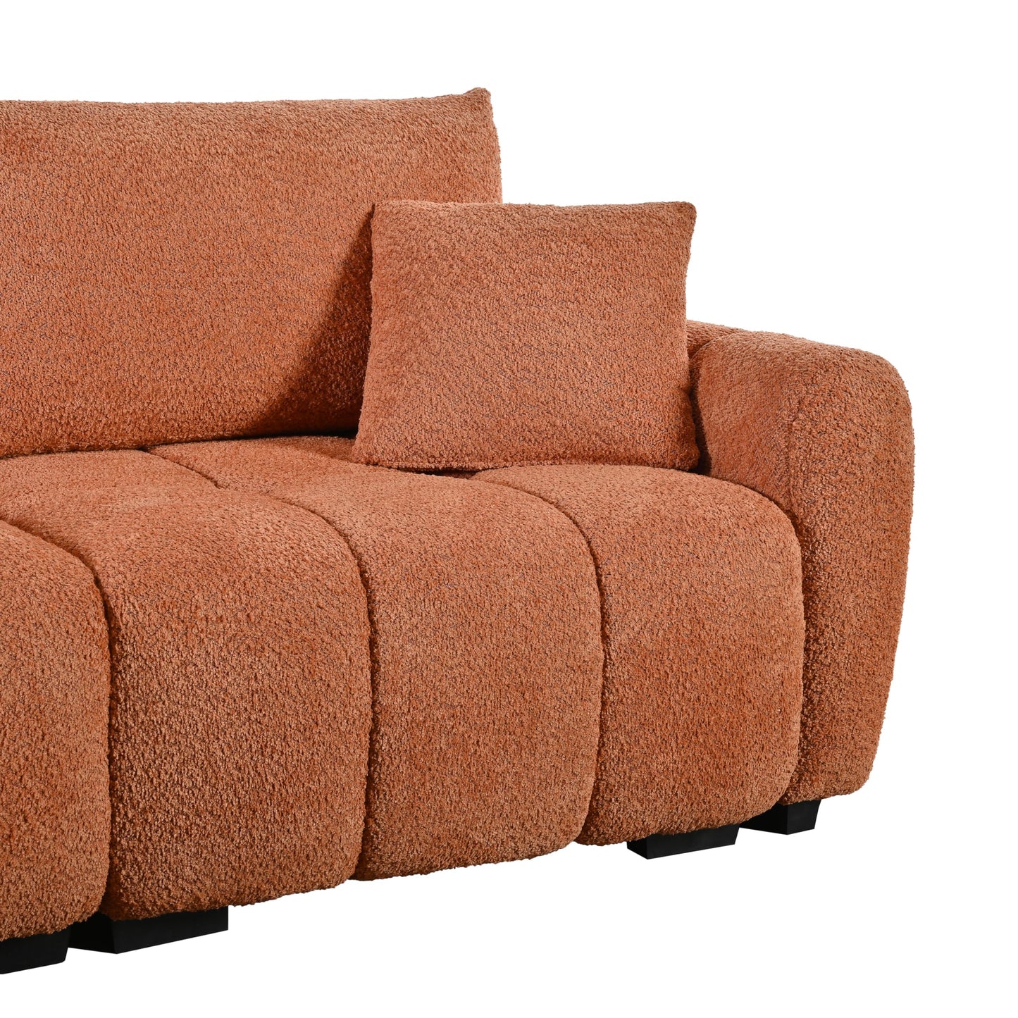 ERYE 110" L-Shaped Sectional Sofa 4 Seat Tufted Sofa Couches with Ottoman, Oversized Tufted Boucle Upholstered Corner Sectional Couch for Living Room Home Apartment