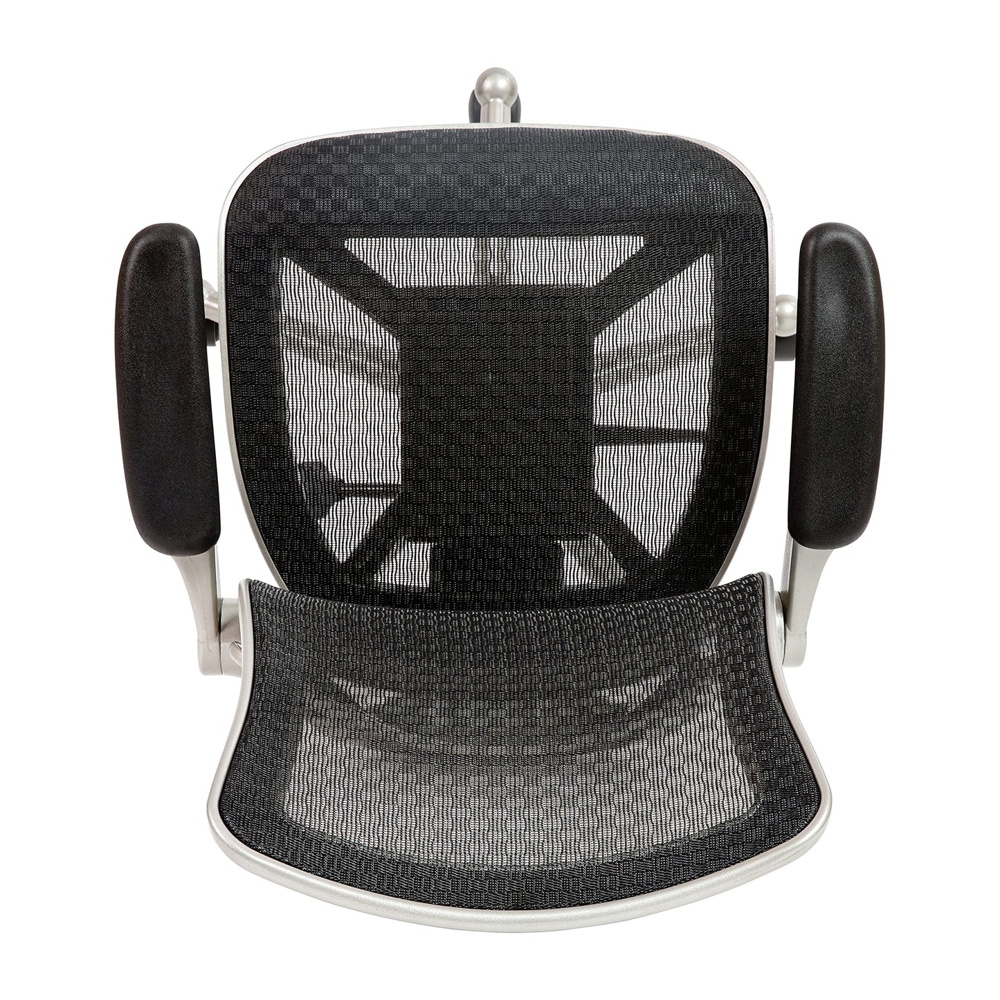 Flash Furniture Warfield Mid-Back Transparent Black Mesh Executive Swivel Office Chair with Graphite Silver Frame and Flip-Up Arms