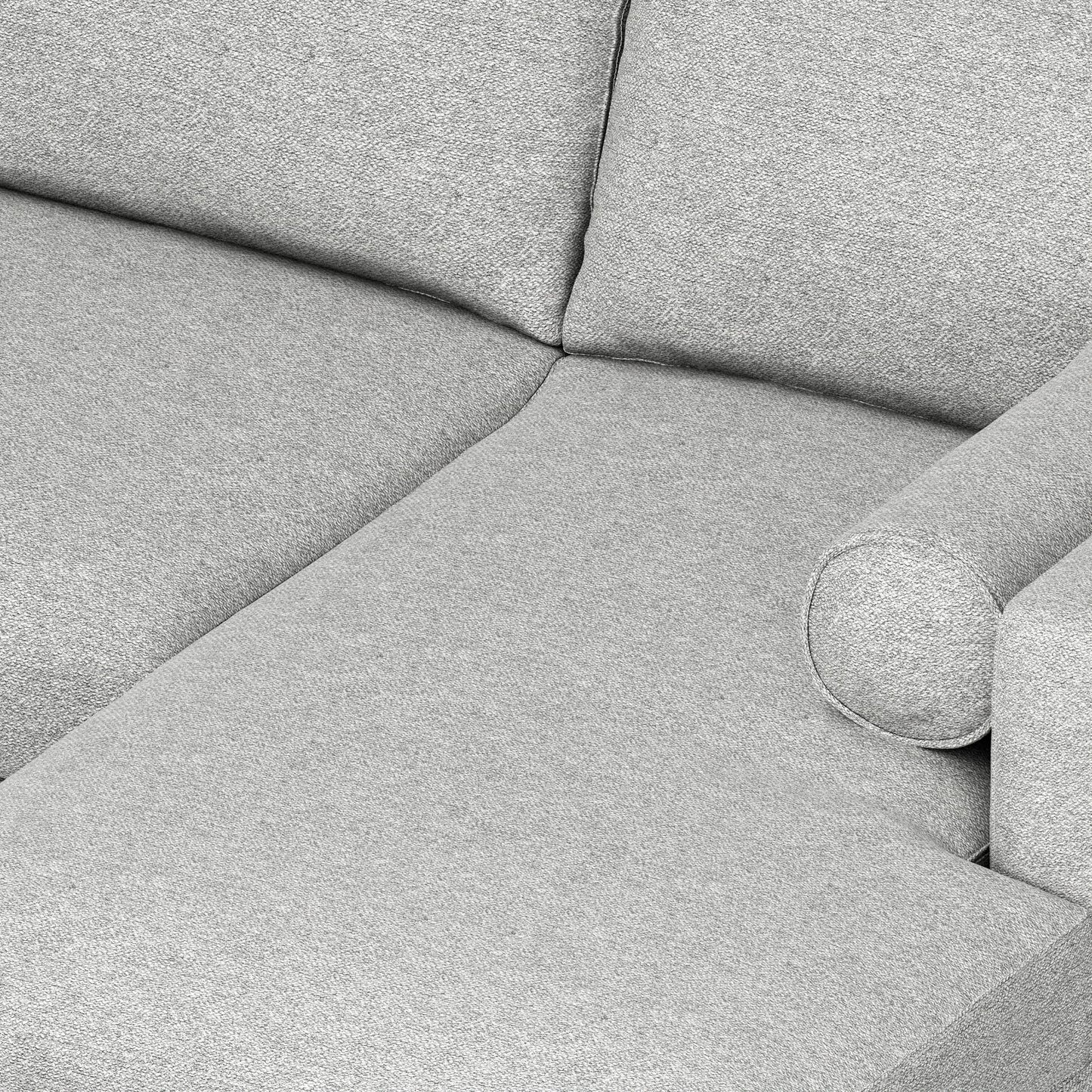SIMPLIHOME Morrison Right Sectional Sofa in Woven-Blend Recycled Polyester Fabric, Mist Grey, 102-inches Wide, L-Shaped Couch with Right Chaise for the Living Room and Family Room